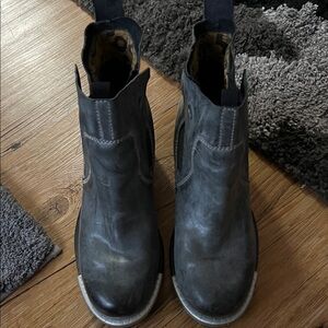 Black Leather Ankle Boots